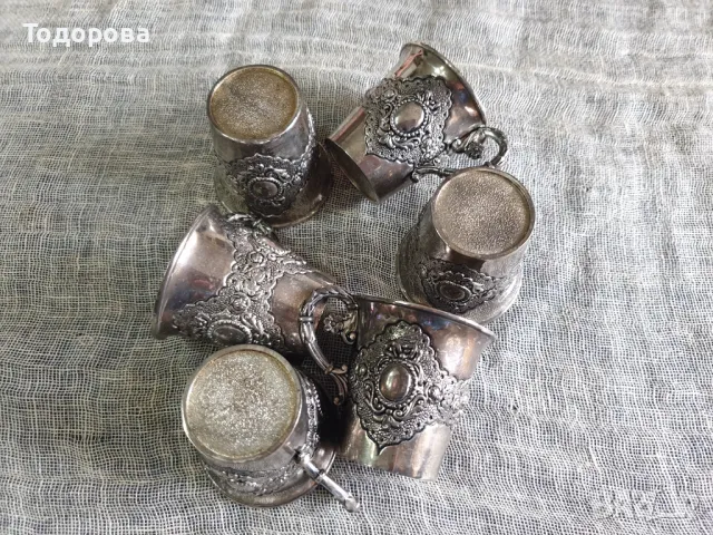 Посребрени  чашки - 6 броя, снимка 6 - Антикварни и старинни предмети - 47473716