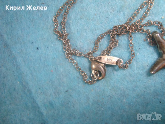 ПОСРЕБРЕН МЕДАЛЬОН с ИНКРУСТИРАН СИН КАМЪК ПОСРЕБРЕНА СТОМАНА има иПЕЧАТ 925 За ПОСРЕБРЯВАНЕТО 18101, снимка 5 - Колиета, медальони, синджири - 35232083