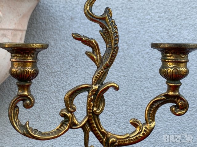 Старинен бронзов свещник в стил Rococo!, снимка 2 - Антикварни и старинни предмети - 22905035