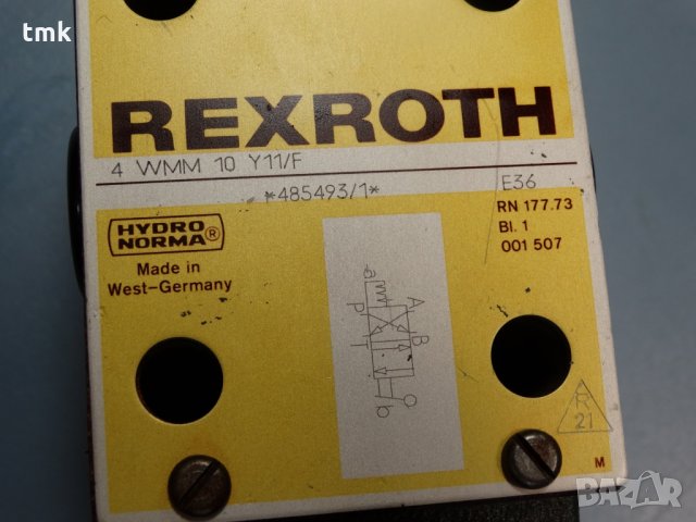 хидравличен разпределител Rexroth 4 WMM 10 Y11/F, снимка 5 - Резервни части за машини - 26883309