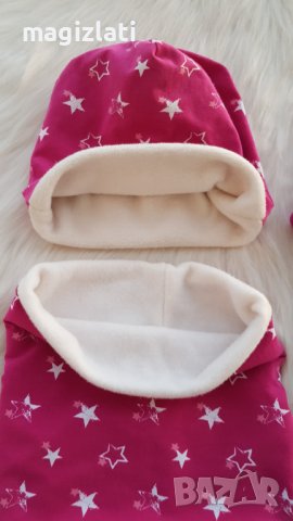 Шапка шал и ръкавици 5-8 години, снимка 4 - Шапки, шалове и ръкавици - 43018246