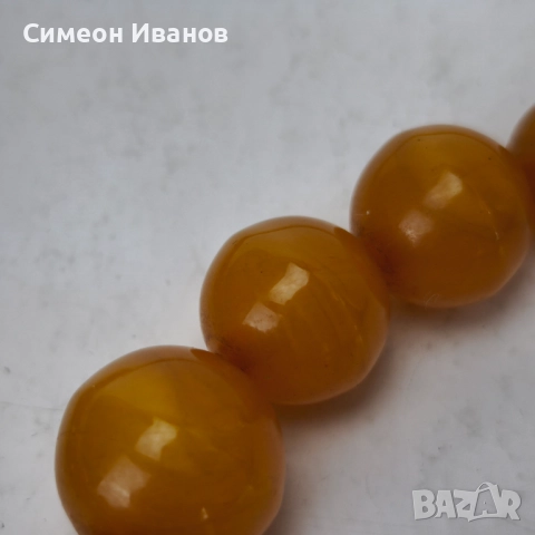 Стар гердан колие бакелит фатуран кехлибарен цвят  #6178, снимка 9 - Антикварни и старинни предмети - 51531504