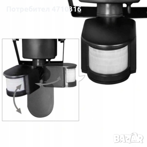 LED прожектор с датчик и соларен панел, снимка 6 - Друга електроника - 53115712
