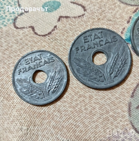 Френски монети от 1941 г. Вишистки марионетен режим, снимка 4 - Нумизматика и бонистика - 52924171
