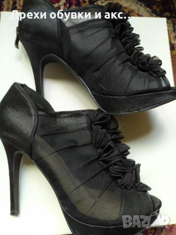 Черни сандали на висок ток 37 номер обувани веднъж 20лв, снимка 8 - Сандали - 51827139