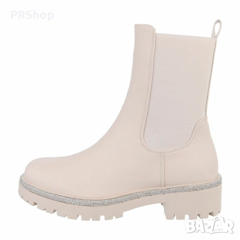 Дамски класически боти, Бежови, снимка 1