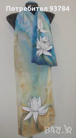 Рисуван шал КЪМ НИРВАНА , снимка 3 - Шалове - 29034142