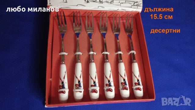 Десертни вилички в кутията си, порцеланови дръжки, аниме NAVA, снимка 5 - Прибори за хранене, готвене и сервиране - 43323508