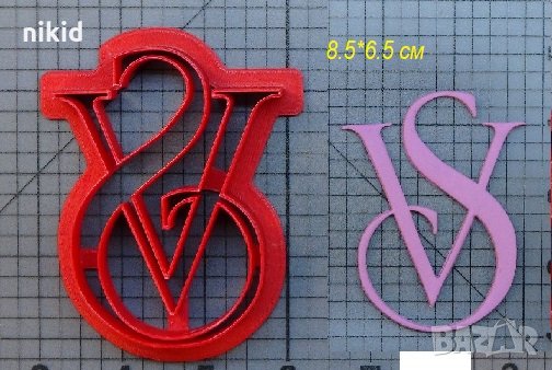 victoria secret vs виктория сикрет голям Пластмасов резец лого форма за тесто бисквитки фондан торта