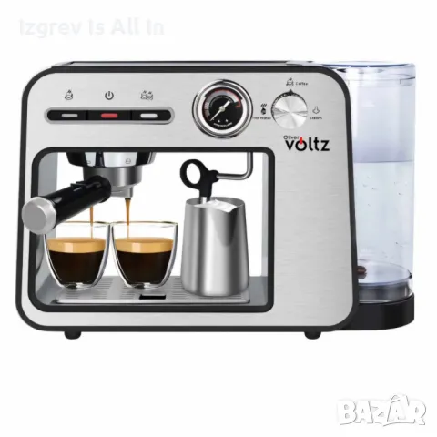 Кафемашина Voltz, 15бара/1450W, Черна със сиво, снимка 1