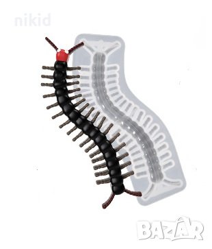 Гъсеница Стоножка силиконов молд форма фондан смола декор