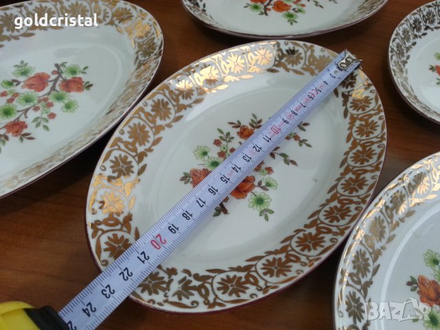 Стар български порцелан чинии елипси за риба , снимка 3 - Антикварни и старинни предмети - 36905911