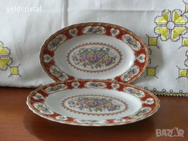 Български порцелан чинии и плато , снимка 1 - Антикварни и старинни предмети - 40780367