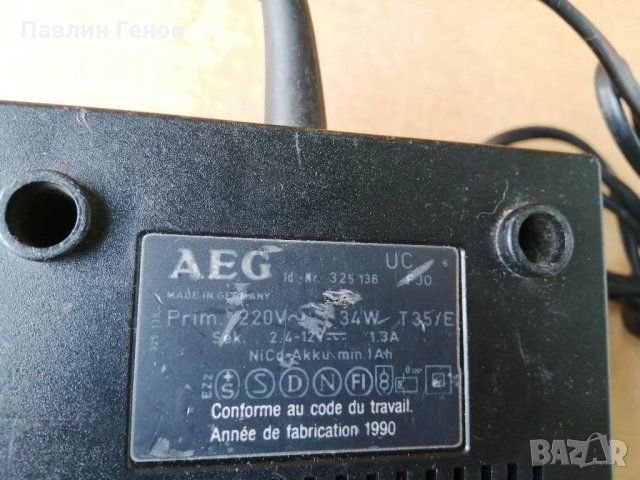 Оригинално зарядно за винтоверт AEG  2.4 - 12V, снимка 7 - Винтоверти - 34921172