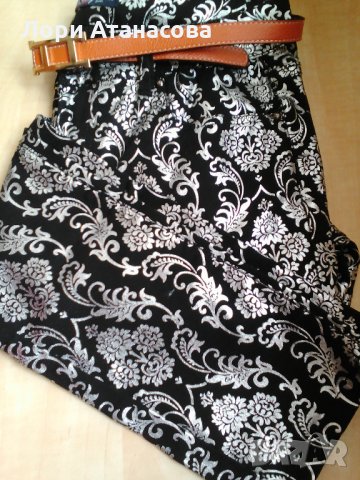 За модерен външен вид-панталон в черно и сребристо сиво с коланче ,внос от Италия, снимка 4 - Панталони - 28533350