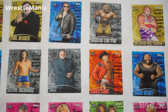 WWE Албум с WWE 26 Кеч Карти Topps Shad/Victoria/Ashley/Torrie Wilson/Daivari/Tazz/Mark Henry/, снимка 6 - Други - 51855619