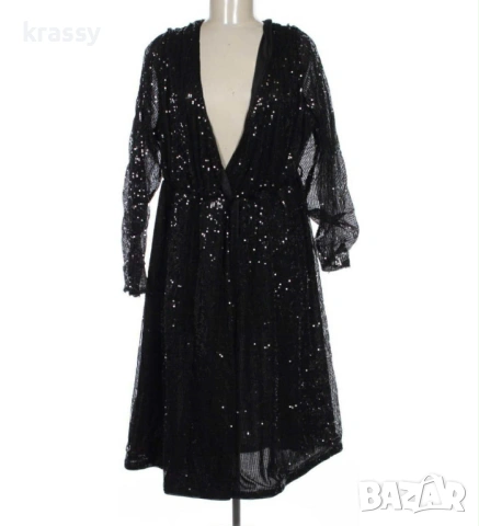 НОВА елегантна голяма дамска рокля с пайети (размер 3ХЛ)