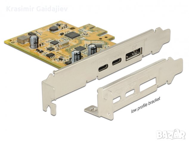 DELOCK PCI EXPRESS CARD > 1 X ВЪНШЕН USB TYPE-C™ 3.1 ЖЕНСКИ + 1 X ВЪНШЕН USB TYPE-C™ 3.1 (DP ALT MOD, снимка 1
