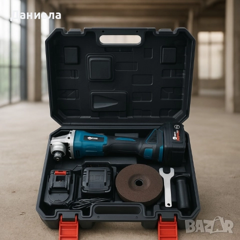 Акумулаторен безчетков ъглошлайф IF Tools AG03 – 36V, 2×4.0Ah батерии, комплект в куфар, снимка 4 - Други инструменти - 51812479