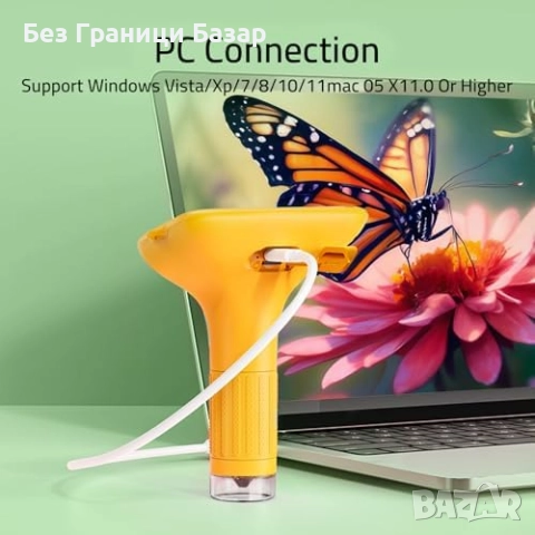 Нов Портативен микроскоп за деца 1080P, USB, STEM играчка 5+ идеален подарък, снимка 6 - Образователни игри - 51688738