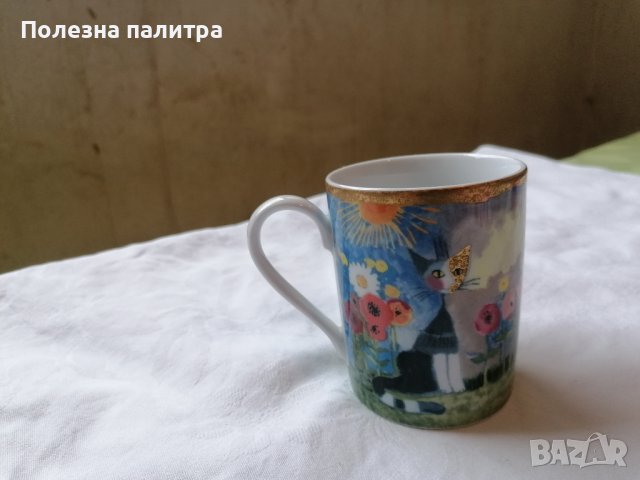 💕🧸Порцеланова чаша с котка Goebel Rosina Wachtmeister Luce Solare Cat, снимка 1