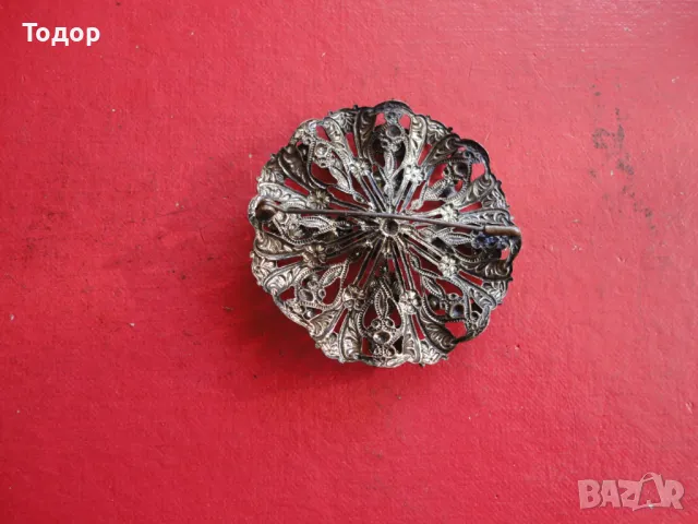 Позлатена брошка с камъни  33, снимка 4 - Други - 49125904