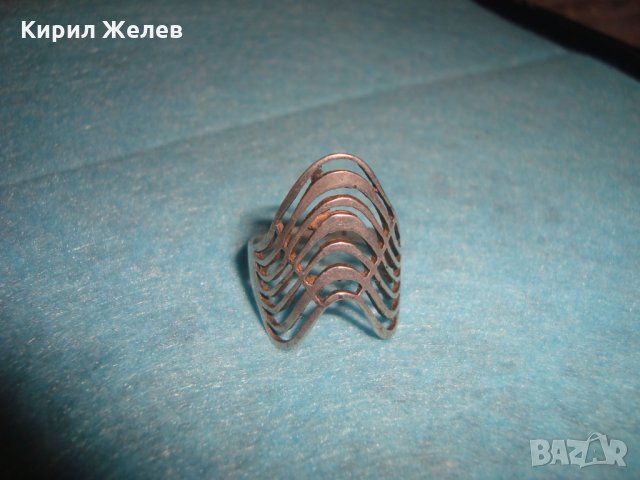 СТАР СРЕБЪРЕН АРТ ПРЪСТЕН СРЕБРО 925 АЖУРНА РЪЧНА МАЙСТОРСКА АРТ НУВО ИЗРАБОТКА АНГЛИЯ 26266, снимка 12 - Пръстени - 34630789