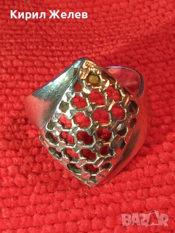 СРЕБЪРЕН БЕЛ ЕПОК СТИЛ СТАР КРАСИВ ПРЪСТЕН СРЕБРО 925 АЖУРНА РЪЧНА ИЗРАБОТКА 25157