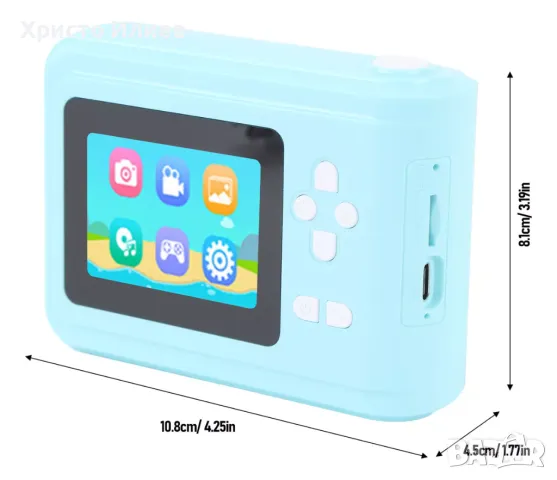 Фотоапарат Моментална детска камера 1080P, Фотопринтер с много функции Син Розов Бял, снимка 7 - Друга електроника - 49805664