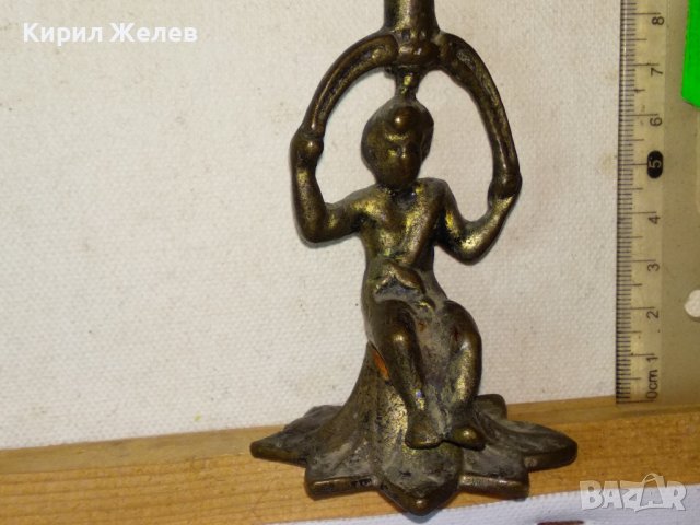 Старинен АР НУВО КОЛЕКЦИОНЕРСКИ ФИГУРАЛЕН БРОНЗОВ СВЕЩНИК Чист БРОНЗ с АВТЕНТИЧНА ПАТИНА 41409, снимка 2 - Колекции - 43888576