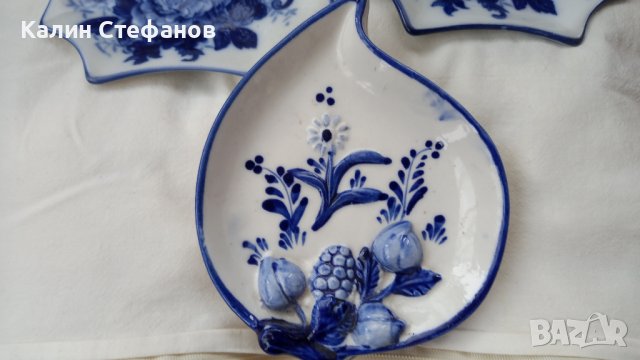 Комплект сухи мезета или нео друго 4 чинийки плюс купичка син лот, снимка 5 - Прибори за хранене, готвене и сервиране - 43215212