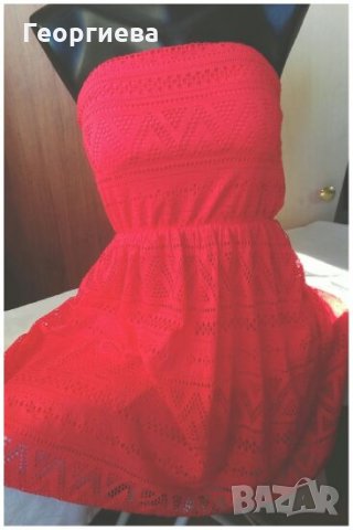 Рокля от дантела в цвят корал👗🌹 S,M👗🌹 121, снимка 2 - Рокли - 26404499