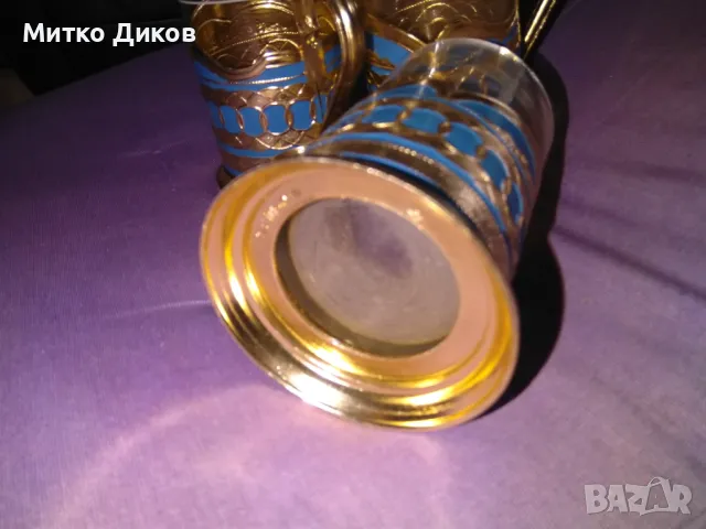	Стакани Подстакани СССР руски 6броя -6 чаши 2вида х3бр рисувани емайл маркировка, снимка 12 - Други ценни предмети - 48870375