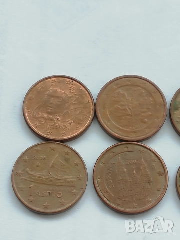 лот от 1 евро цент различни държави, снимка 2 - Нумизматика и бонистика - 48030640