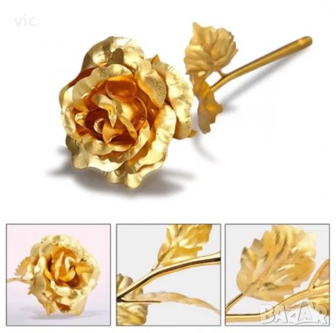 Промо! Оригинална позлатена роза 24К роза + кутия, снимка 4 - Декорация за дома - 27934488