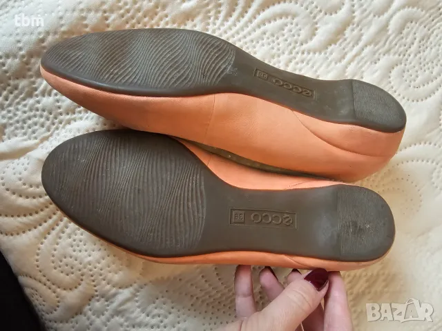 ECCO балеринки в цвят сьомга, велур, снимка 2 - Дамски ежедневни обувки - 48432990