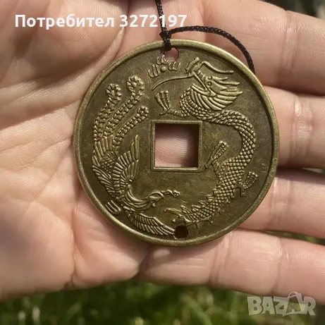 Ретро бронзови вятърни звънци с дизайн на древни монети, снимка 5 - Декорация за дома - 49424943