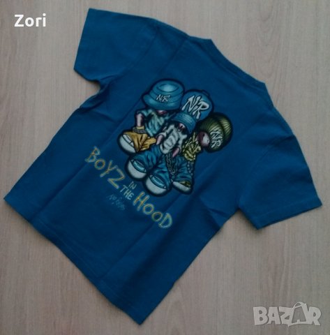 Синя тениска BOYZ IN THE HOOD, снимка 1 - Детски тениски и потници - 26279392