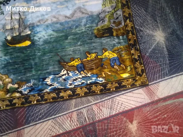 Рибарско пано за стена голямо с ресни 128х78см като ново, снимка 3 - Декорация за дома - 50257997