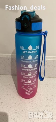 Нова Спортна Бутилка за вода с маркер за време и сламка 1 литър, снимка 8 - Други стоки за дома - 42933497