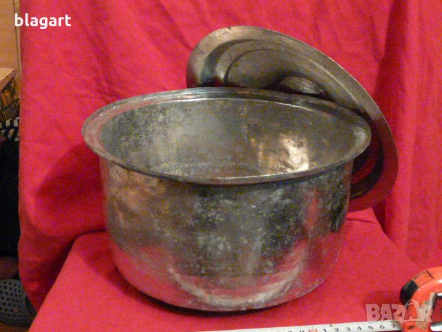Бакър посуда с капак-1929г., снимка 4 - Антикварни и старинни предмети - 32289538