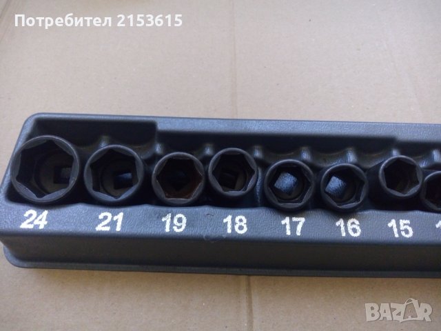snap on 14 броя качествени черни  3/8 къси 6 стени камъни вложки 214IMFMYA, снимка 6 - Други инструменти - 43562041