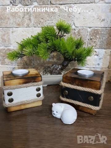 Дървени свещници