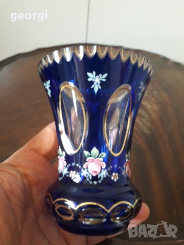 Кристална ваза с позлата Bohemia , снимка 3 - Декорация за дома - 32652371