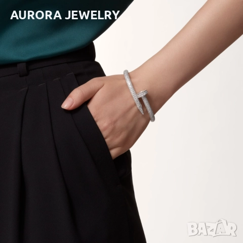 CARTIER Nail Juste un Clou Gold Large Paved Diamonds Гривна Пирон, снимка 11 - Гривни - 52843799