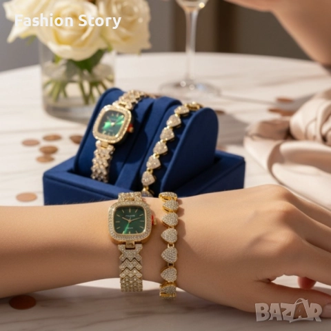 Елегантен дамски часовник с гривна – решение за подарък и ежедневен блясък, снимка 3 - Романтични подаръци - 51935347