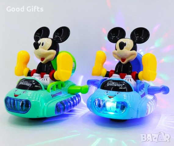 Музикална играчка Мики Маус в космически кораб с LED осветление, снимка 2 - Коли, камиони, мотори, писти - 42949132