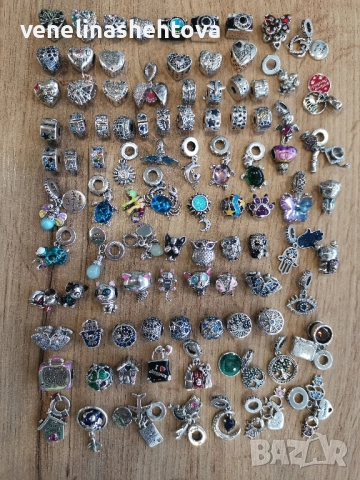 Сребърни талисмани висулки стопери клипс за гривни Пандора 