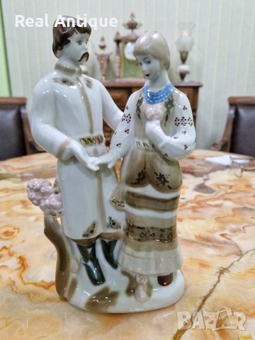Чудесна много красива антикварна украинска порцеланова фигура статуетка композиция , снимка 1 - Статуетки - 43573001