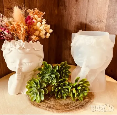 Молд кашпа момиче 2 броя комплект , снимка 5 - Форми - 50238579